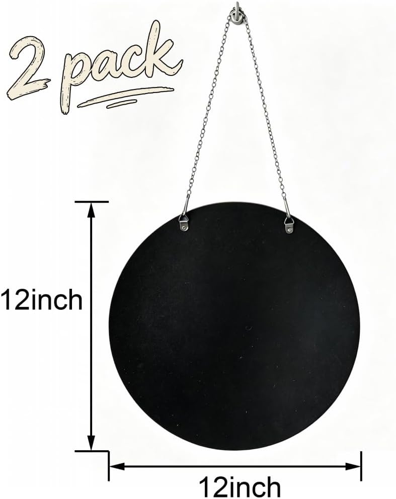 QMDECOR Crystal Crush Diamond Silver Mirror 2 Pack Diameter 12inch Round Shape with Iron Chain Real Glass Mirror for Wall Decor