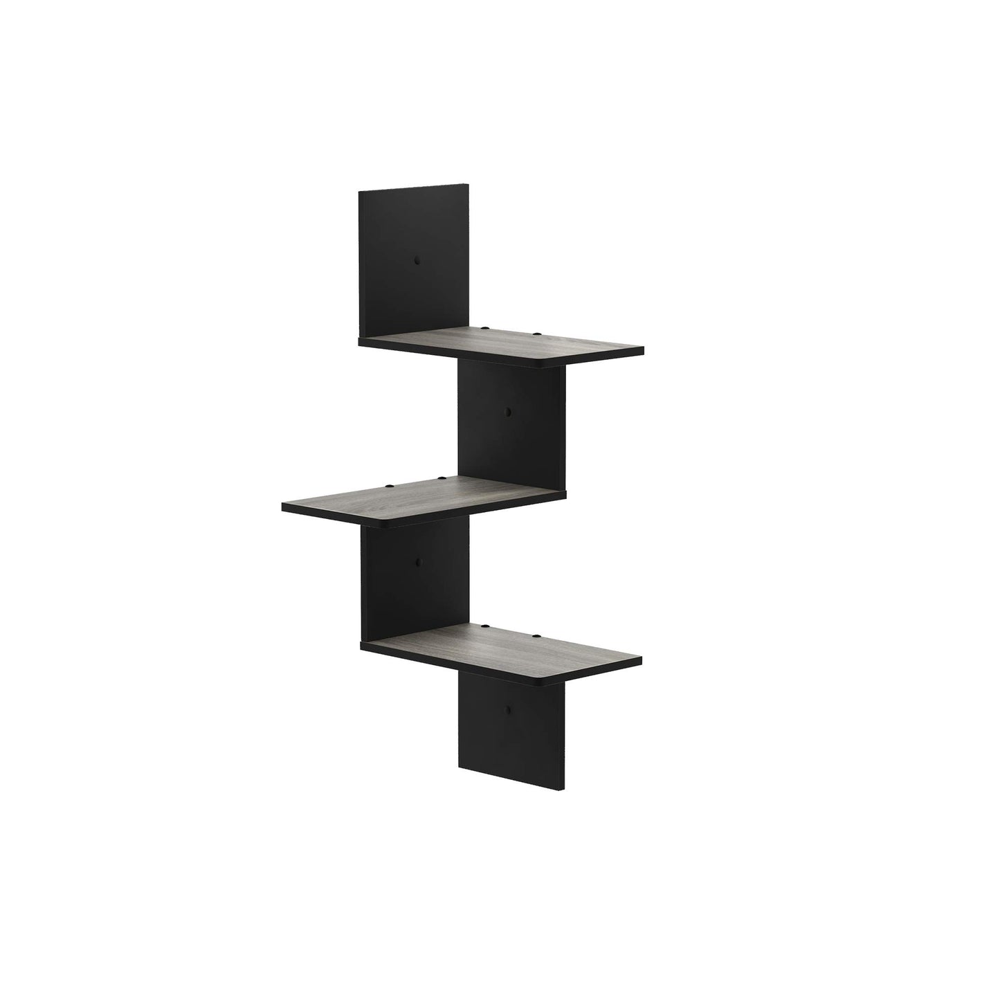 Furinno Rossi 5-Tier Floating Corner Shelf for Wall, Corner Zigzag Shelf Wall Mounted, Radial Wall Mount Shelves, for Home Office, Living Room, Bedroom, Bathroom, White